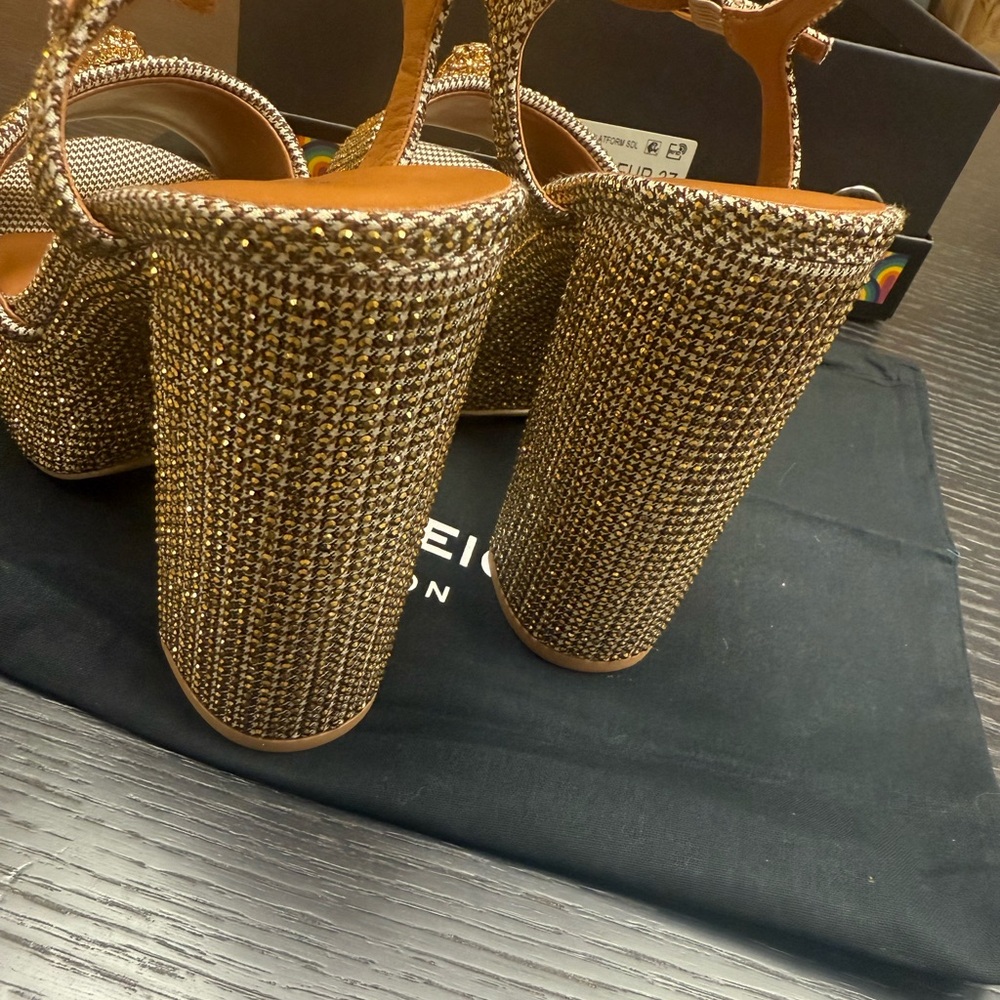 Kurt Geiger Gold Metallic Platform Block Heel ❤️❤️❤️ - Picture 5 of 17